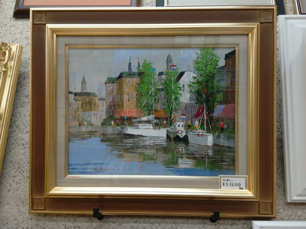 黒沢 久 パリの並木路 油絵 71×63 - 絵画/タペストリ